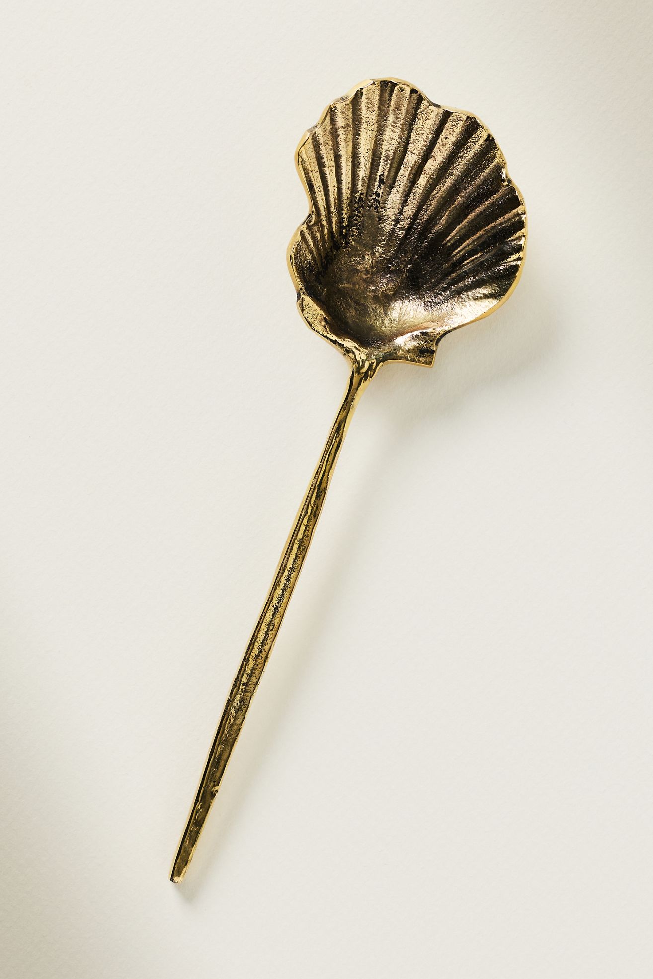 Shelton Metal Shell Serving Spoon - Polished Brass, One Size