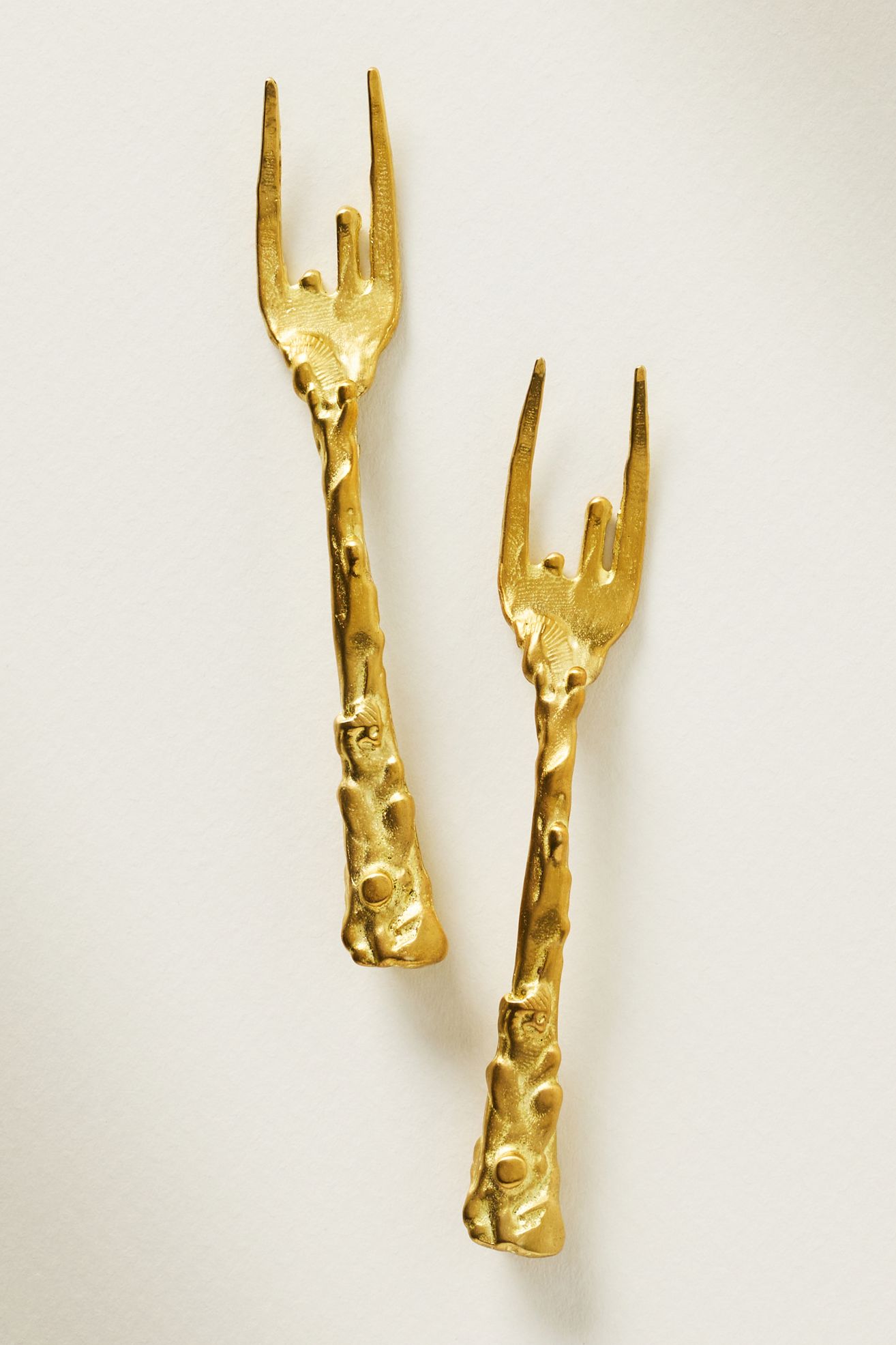 Shelton Metal Sea Appetizer Forks Set of 2 - Gold, Set Of 2