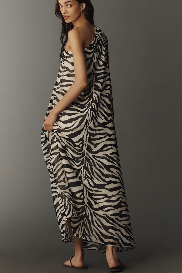 Ownley One-Shoulder Zebra Kaftan #1