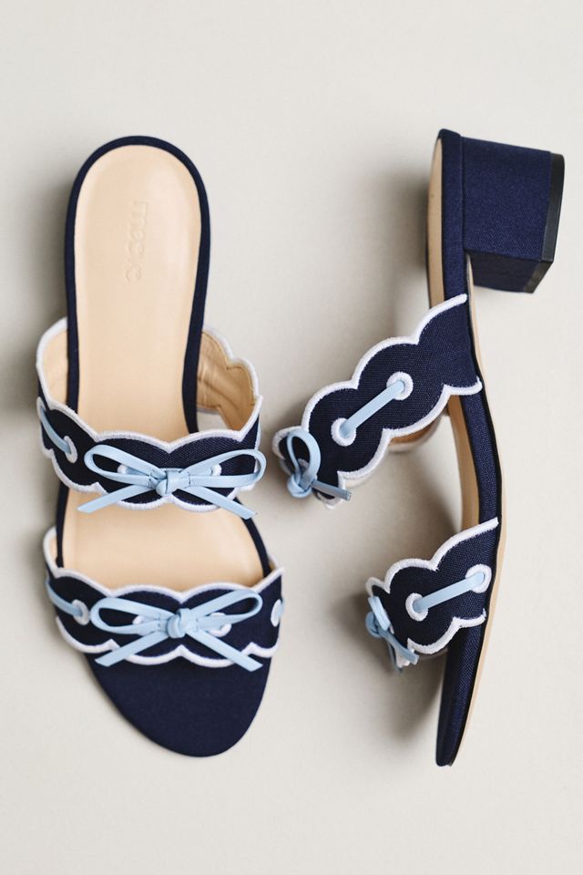 Maeve Bow Scalloped Double-Strap Block Heels #3