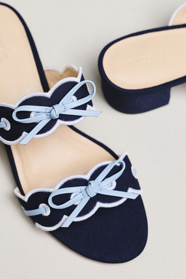 Maeve Bow Scalloped Double-Strap Block Heels #4