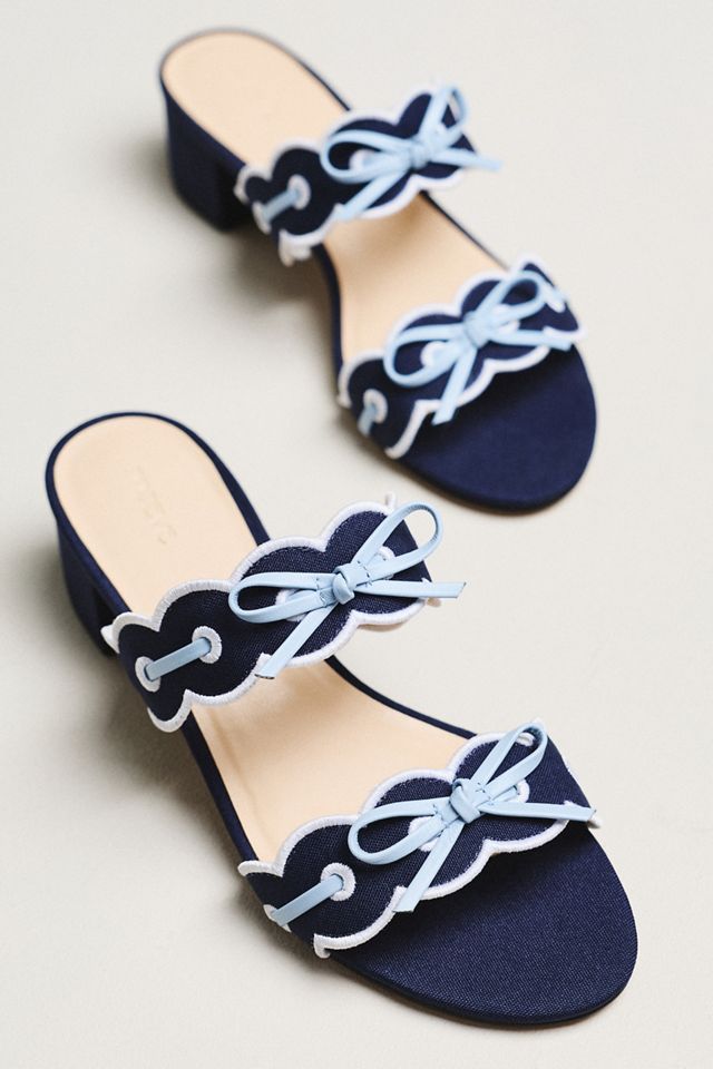 Maeve Bow Scalloped Double-Strap Block Heels #2