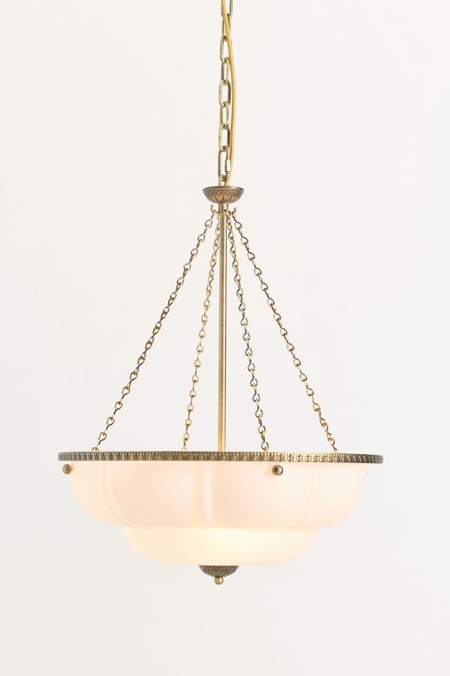 The Eloise Scallop Milk Glass Chandelier #1