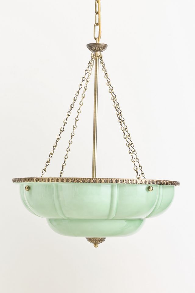 The Eloise Scallop Milk Glass Chandelier #1