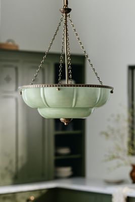 The Eloise Scallop Milk Glass Chandelier