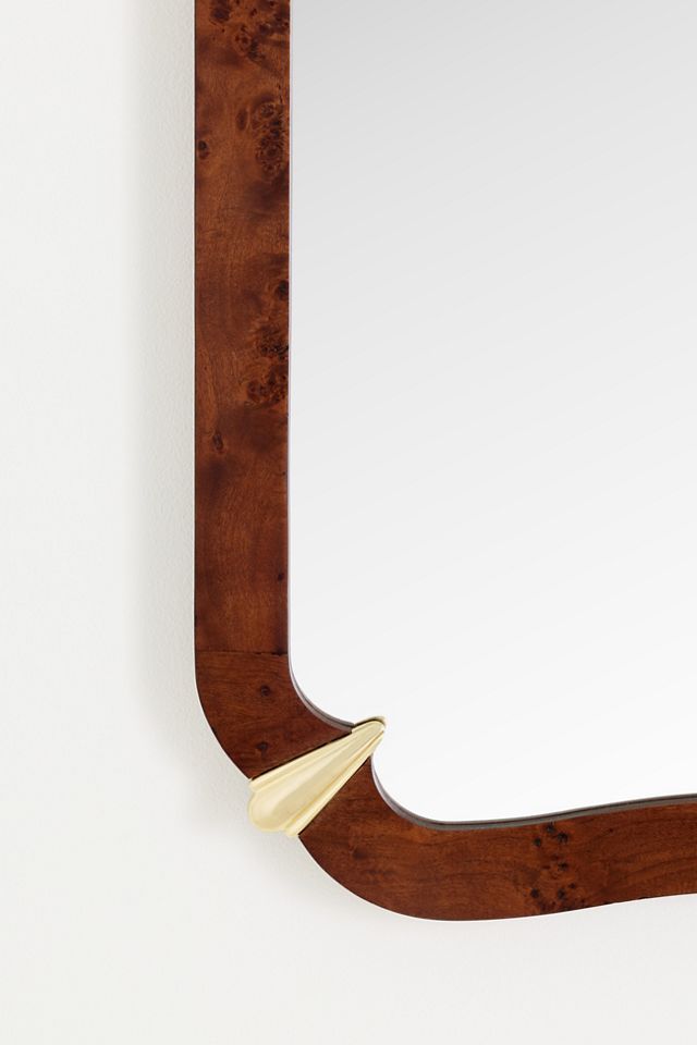 Violeta Scalloped Burlwood Wall Mirror #1