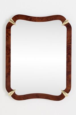 Violeta Scalloped Burlwood Wall Mirror