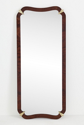 Violeta Scalloped Burl Wood Full-Length Mirror | AnthroHome