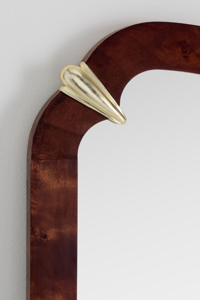 Violeta Scalloped Burl Wood Full-Length Mirror | AnthroHome
