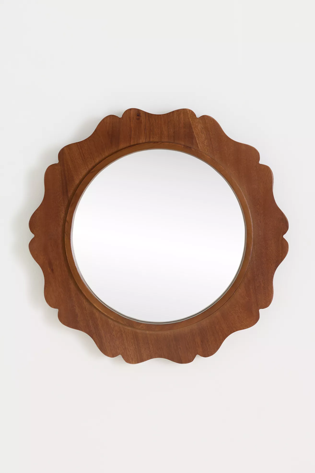 Bonnie Small Scalloped Wood Mirror