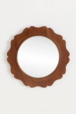 Bonnie Small Scalloped Wood Mirror