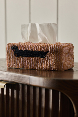 WEEKEND LOGO マグネット TISSUE CASE Dog Icon Beaded Tissue Box Cover | AnthroHome