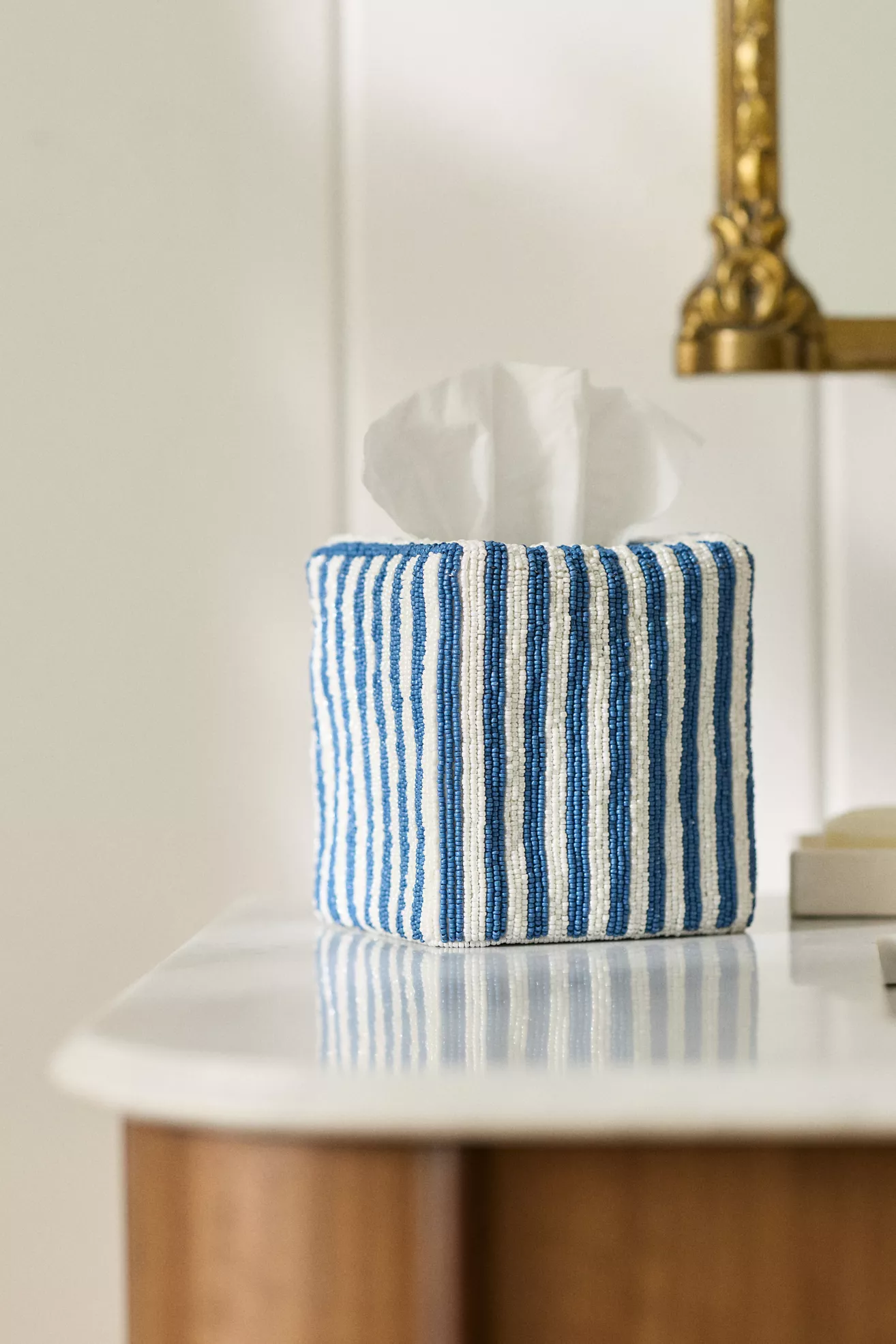 Stripe Beaded Tissue Box Cover - thumbnail 2