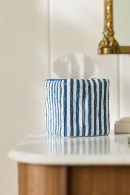 Gestreifte Perlenbesetzte Taschentuchbox-Hülle
