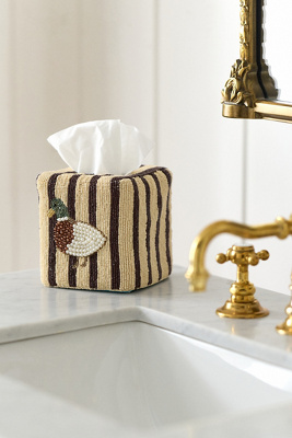 Duck Icon Beaded Tissue Box Cover | AnthroHome