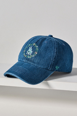 Denim Floral Baseball Cap