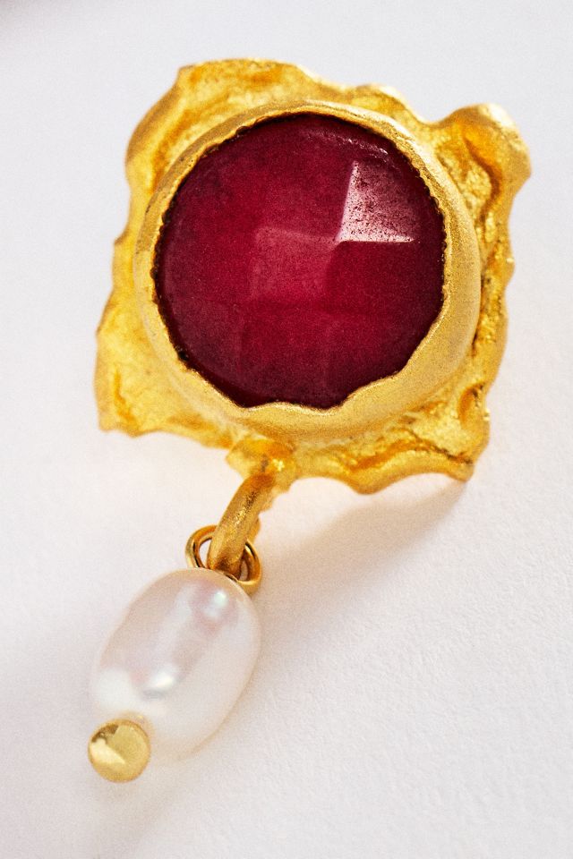 Logan Tay Antique Red Stone Earrings #1