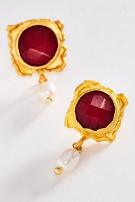 Logan Tay Antique Red Stone Earrings