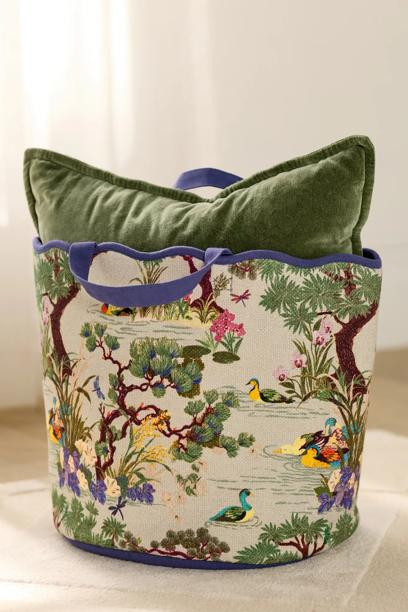 Printed Scallop Cotton Basket - thumbnail 5