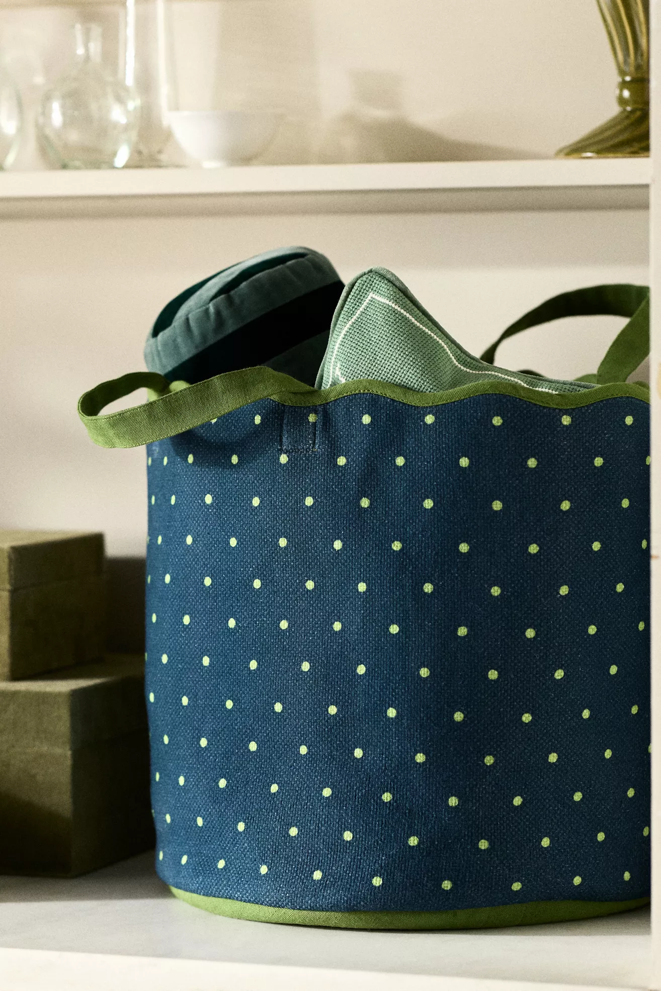 Printed Scallop Cotton Basket - thumbnail 7
