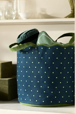 Printed Scallop Cotton Basket