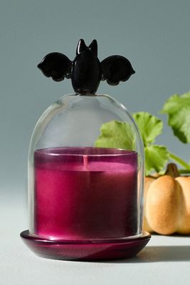 Bat Icon Cloche Pumpkin Oud Glass Candle