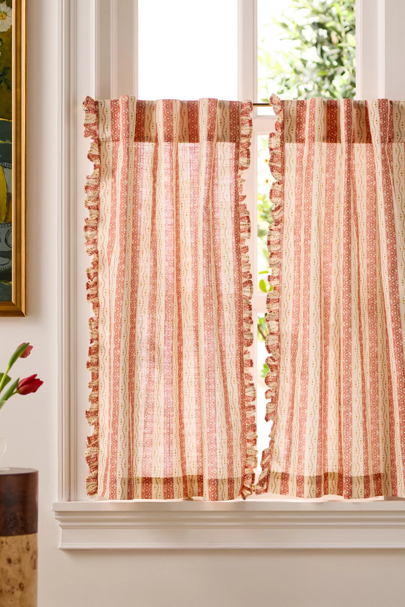 Ivy Cotton Striped Cafe Curtain, Set of 2