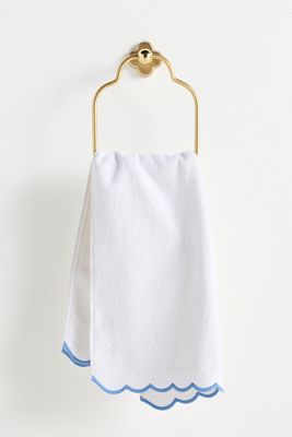 Solid Cotton Scallop Edge Hand Towels