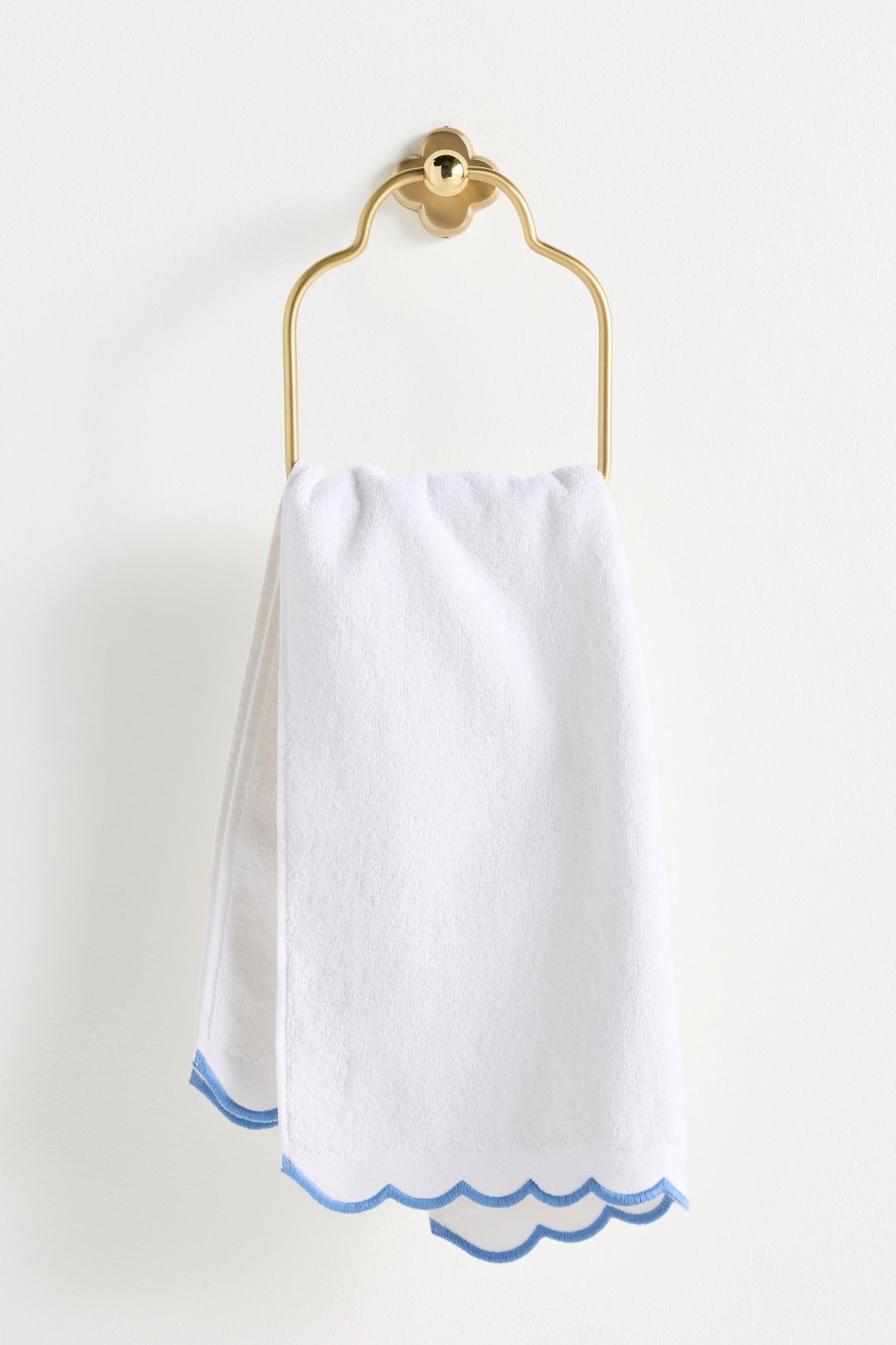 Solid Cotton Scallop Edge Hand Towels - Blue, Hand Towel