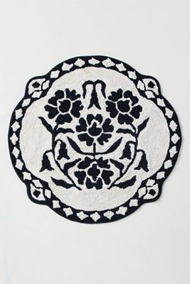 Alfombra de Baño de Algodón con Forma Floral Acolchada