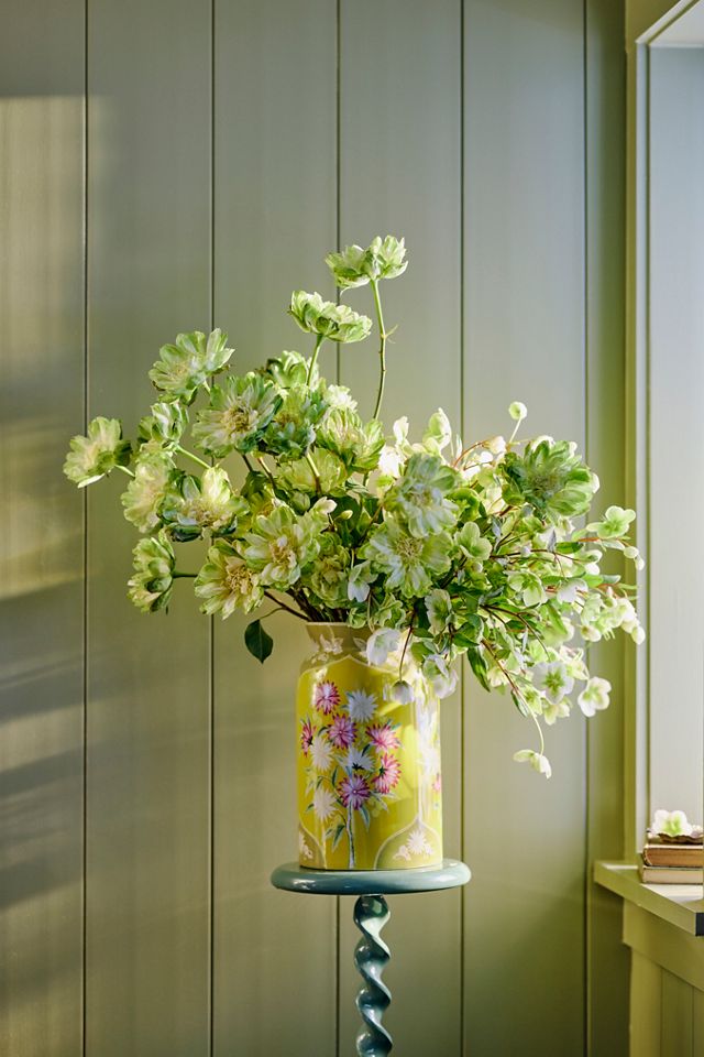 Floral Painting Ginger Jar Ceramic Vase #1