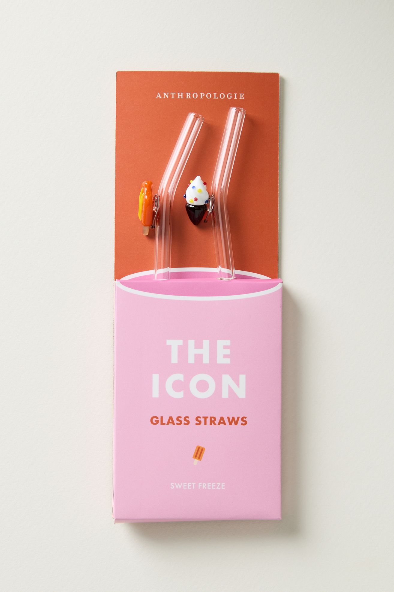 Icon Straws, Set of 2 - Ice Cream & Popsicle, One Size