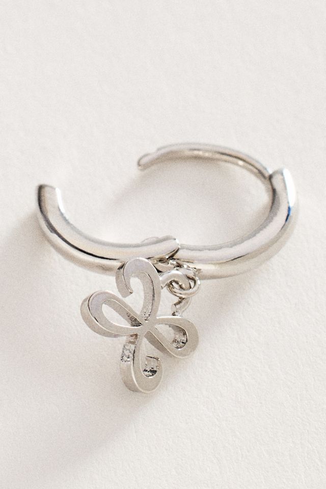 Maeve Logo Charm Huggie Hoop Earrings #1