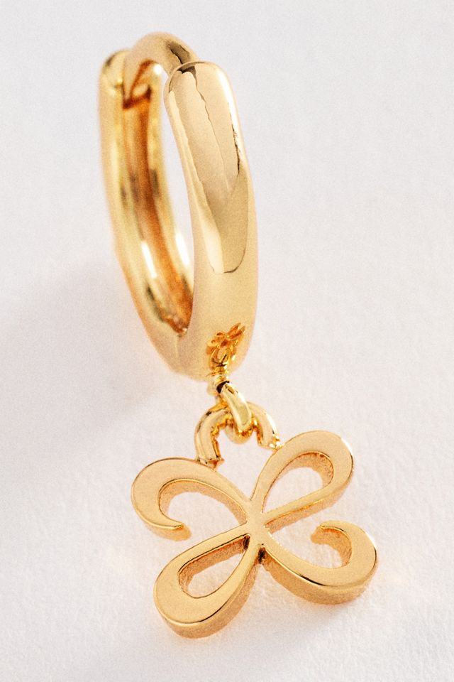 Maeve Logo Charm Huggie Hoop Earrings #1