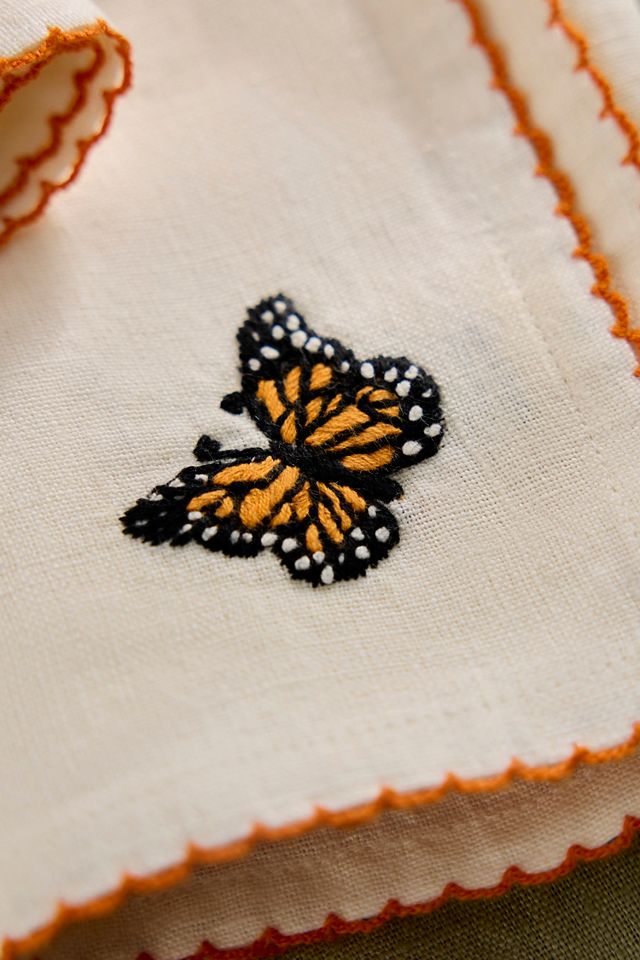 Embroidered Pollinator Linen Napkins, Set of 2 #1