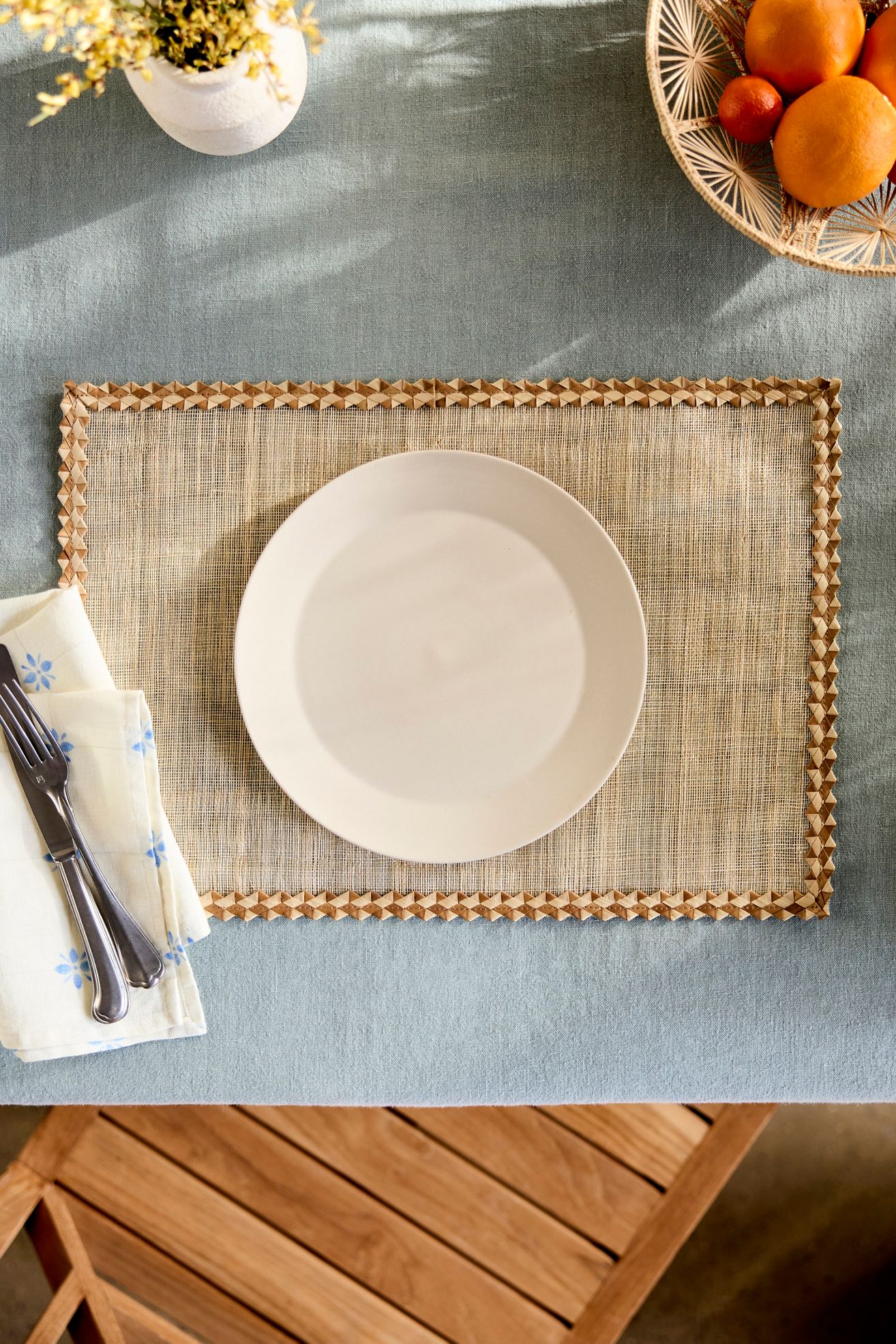 Braided Palm + Abaca Placemat - Natural, One Size