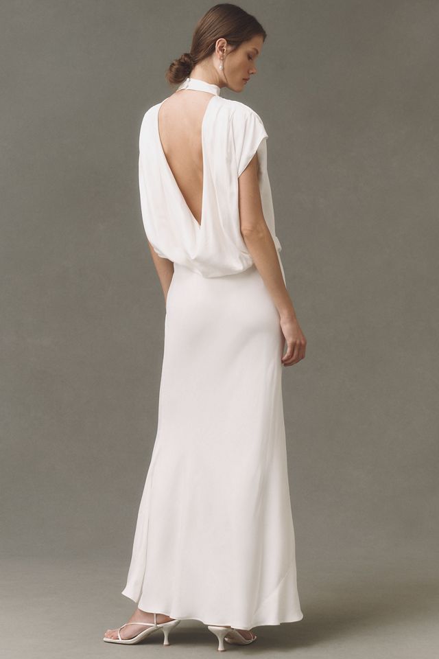 BHLDN Plunge Cowl-Neck Maxi Dress #1