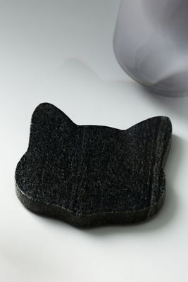 Black Cat Marble Coaster