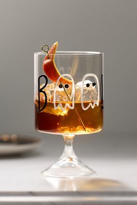 Word Play Halloween Wine Glass