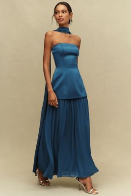 blue dress for baby girl Poppy Strapless Chiffon Bridesmaid Dress main image 1