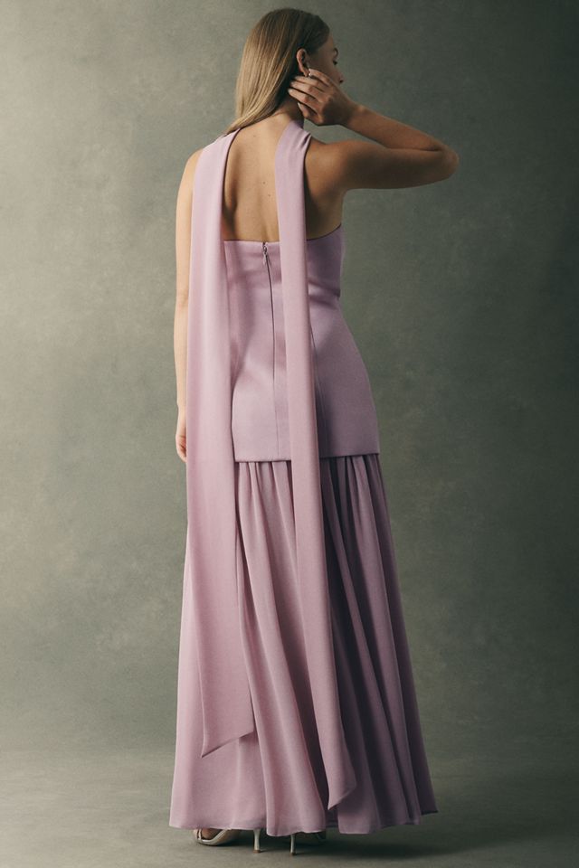 Mare Mare Natalie Strapless Stretch Satin Chiffon Maxi Dress #2