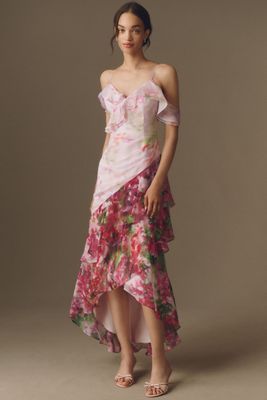 plain hot pink dress Hot Pink Plunge Knotted Criss Cross Back Slit Maxi Dress – Hot Miami Styles