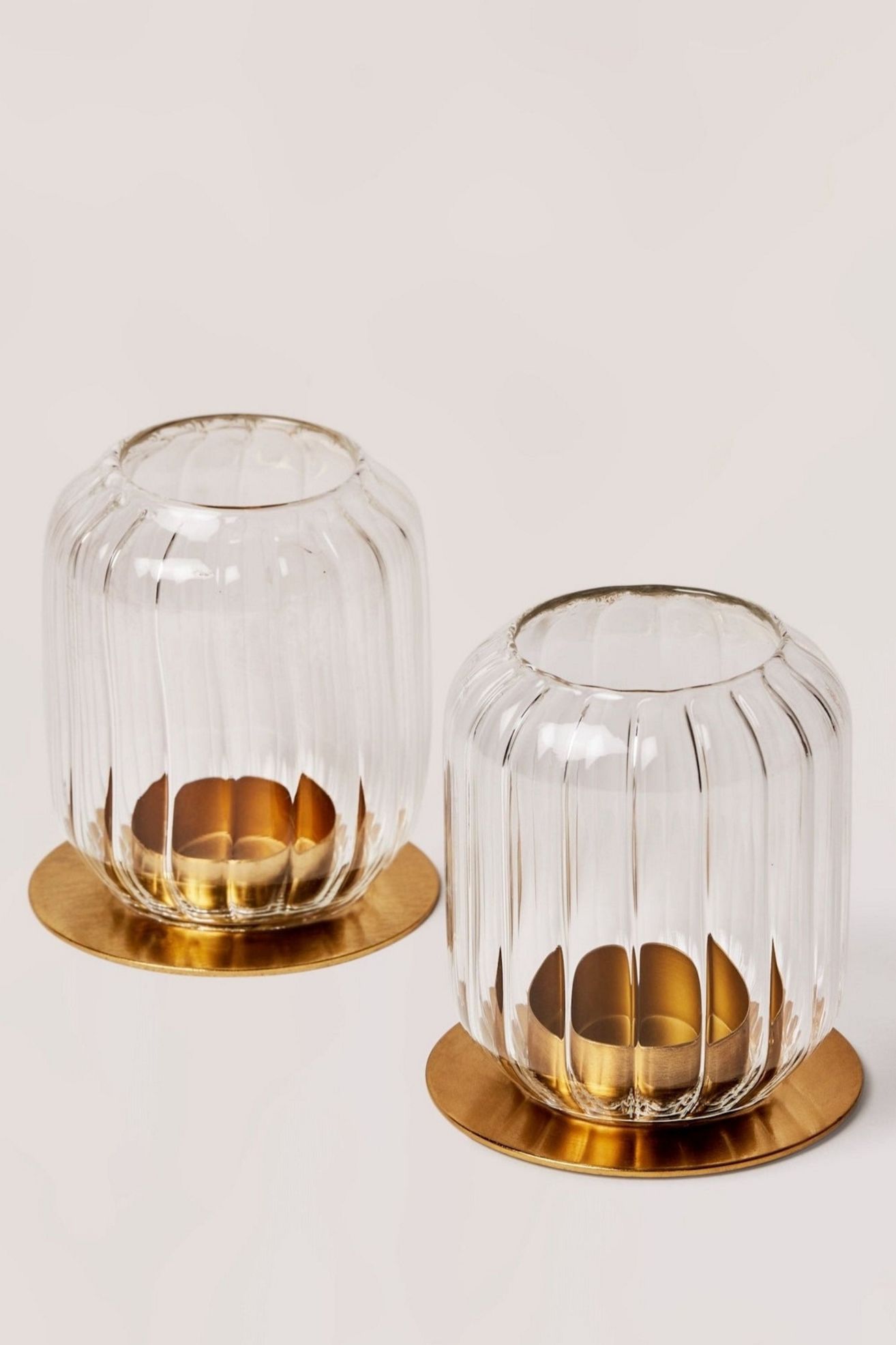 Fleck Kira Glass Lanterns, Set of 2 - Glass, One Size