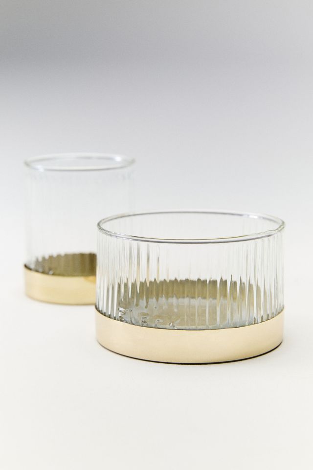 Fleck Fluted Glass Votives, Set of 2 #1