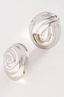 Orecchini a Bottone con Spirale Scultorea