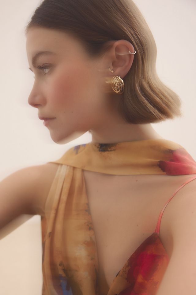 Sculptural Swirl Stud Earrings #1