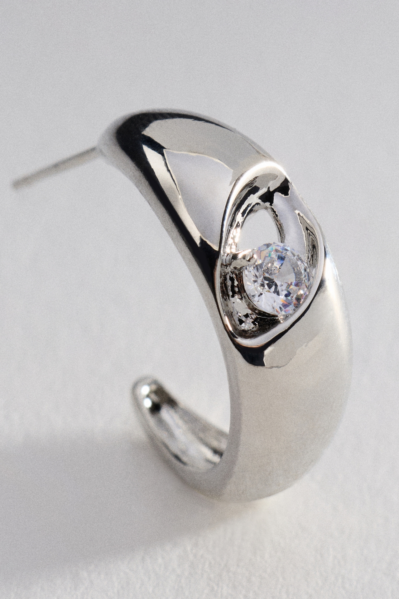 Embedded Crystal Hoop Earrings