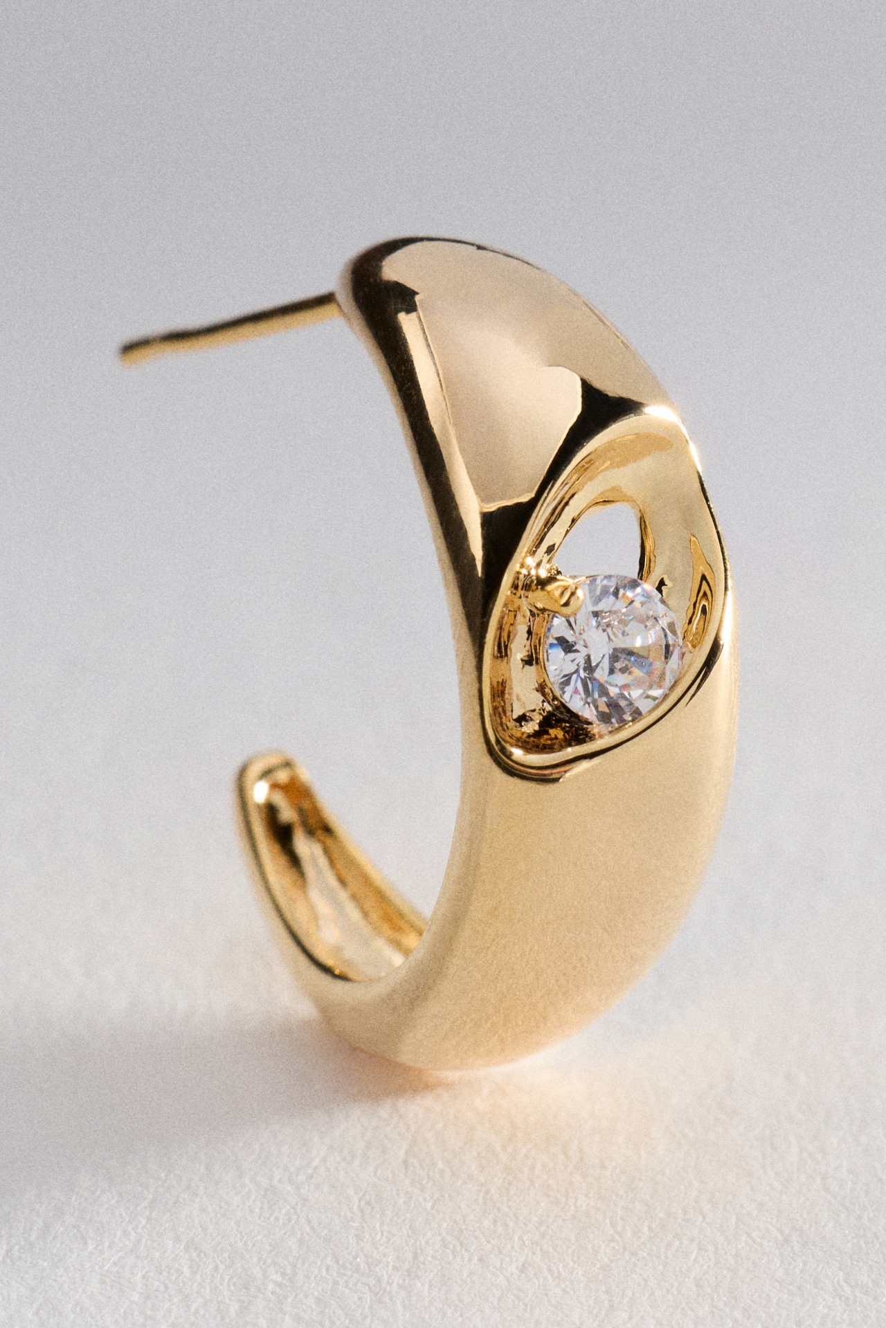 Embedded Crystal Hoop Earrings