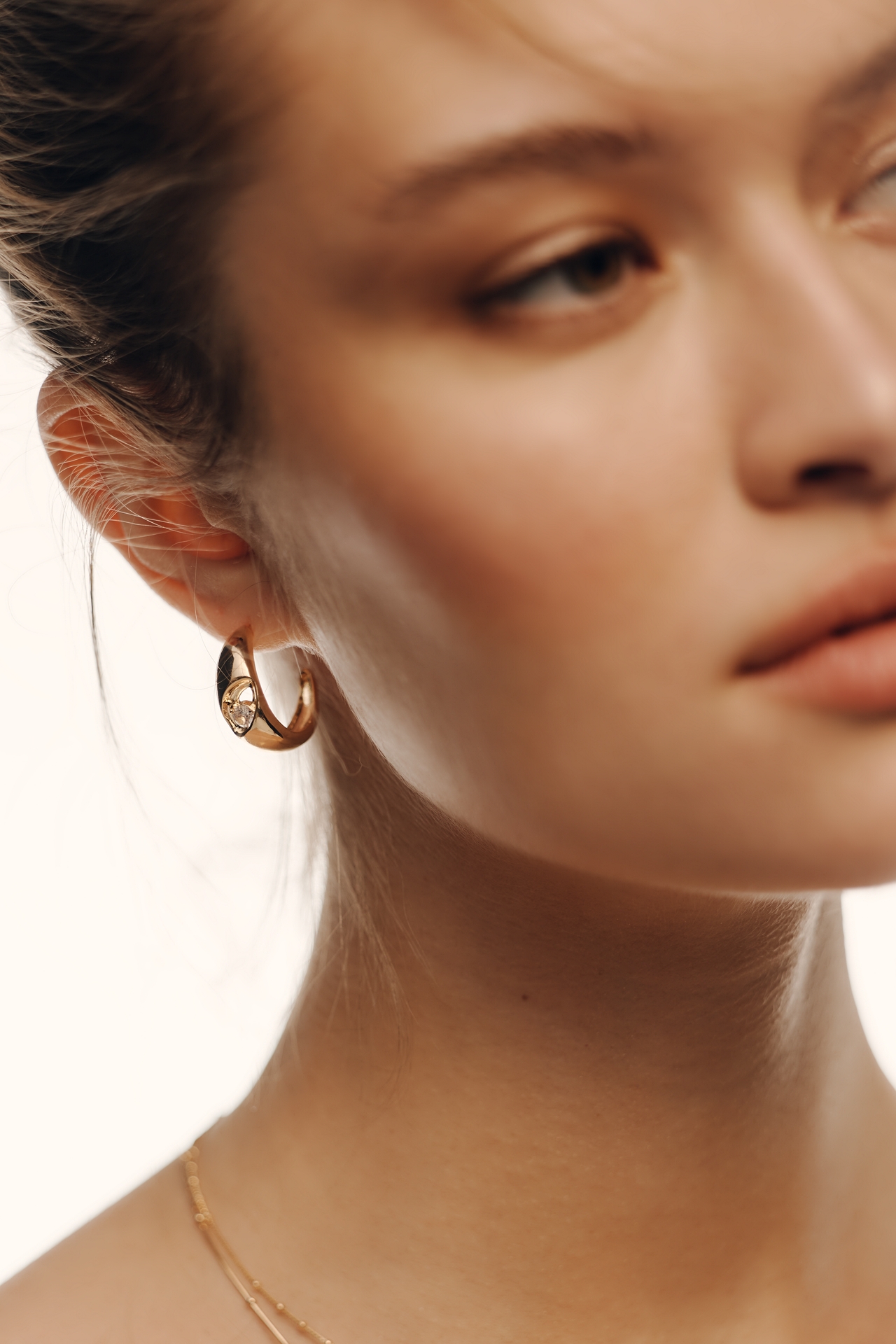 Embedded Crystal Hoop Earrings