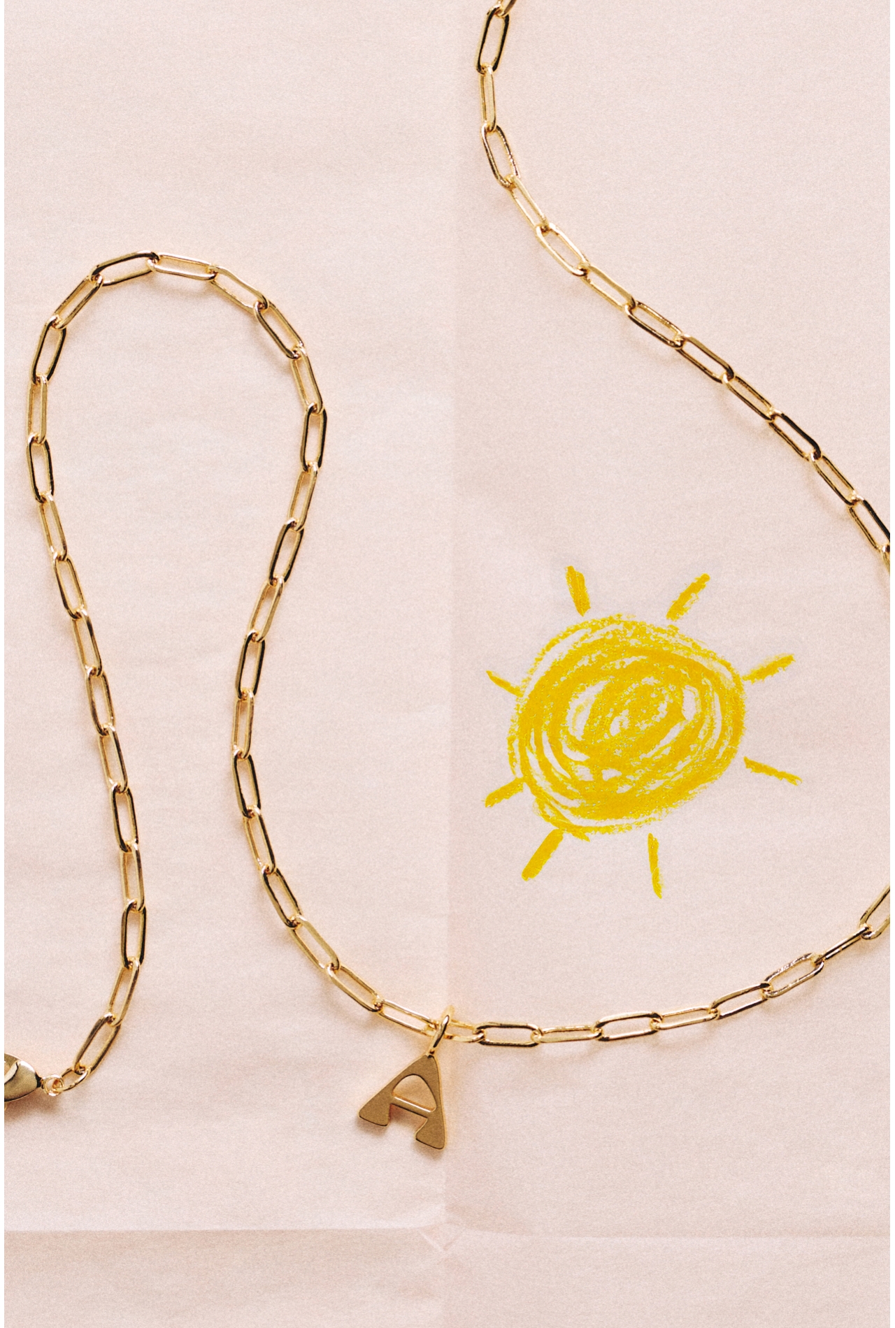 By Anthropologie Initial Pendant Paperclip Chain Necklace